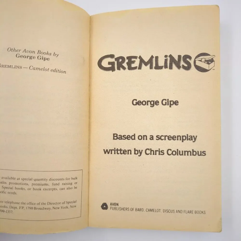 Steven Spielberg Presents Gremlins Novel George Gipe 1984 Movie Tie-in Paperback